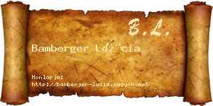 Bamberger Lúcia névjegykártya